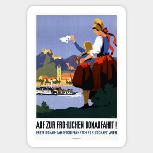 Donaufahrt Danube Austria Vintage Poster 1935 Sticker